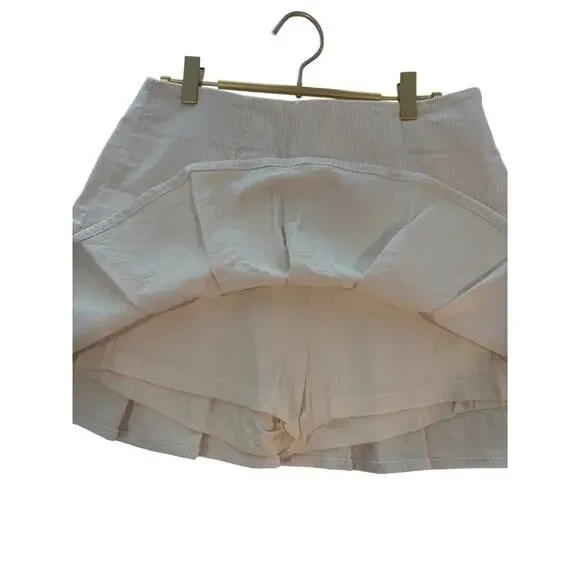 Forever 21 Off‑White Corduroy Mini Skort Soft Stretch Women’s L EUC - Picture 3 of 7